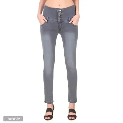 Women Stretchable 5 Button Denim Jeans-thumb0