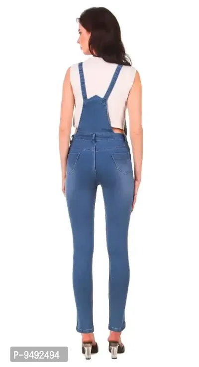 WOMEN BLUE DENIM DUNGAREE \ JUMPSUITS-thumb2