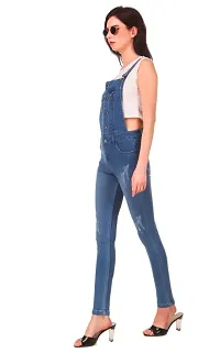 WOMEN BLUE DENIM DUNGAREE \ JUMPSUITS-thumb2