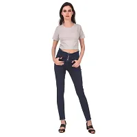 Women 4 Button Raw Hem/Fringed Jeans-thumb3