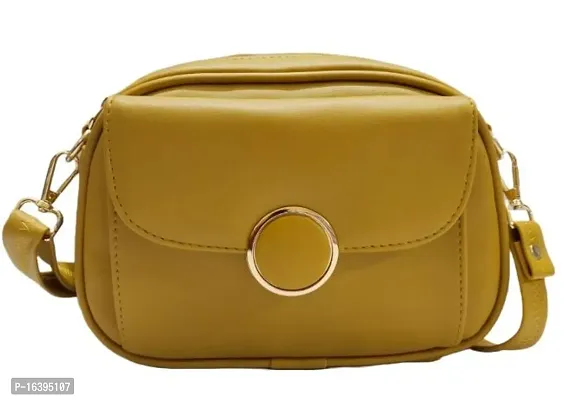 Stylish Yellow Leather Handbags For Women-thumb0