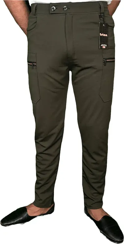 Stylish Lycra Solid Trouser For Men