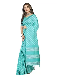 Stylish Silk Cotton SKY Digital Print Saree with Blouse piece-thumb1