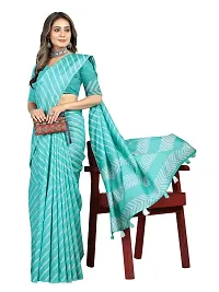 Stylish Silk Cotton SKY Digital Print Saree with Blouse piece-thumb2