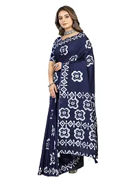 Stylish Silk Cotton BLUE Digital Print Saree with Blouse piece-thumb1