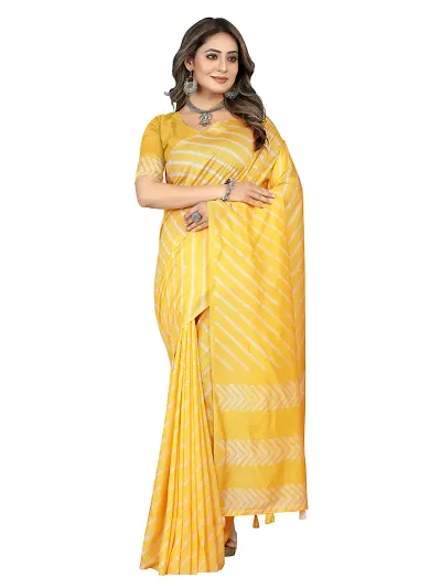 Stylish Chanderi Self Pattern Saree with Blouse piece