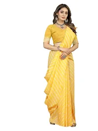 Stylish Silk Cotton YELLOW Digital Print Saree with Blouse piece-thumb2