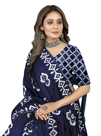 Stylish Silk Cotton BLUE Digital Print Saree with Blouse piece-thumb3