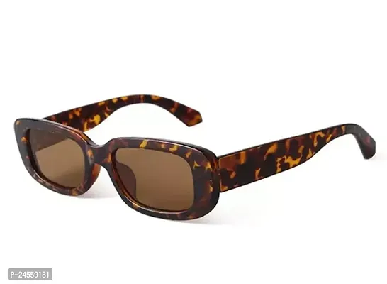 Fabulous Brown Plastic Rectangle Sunglasses For Men And Women-thumb0