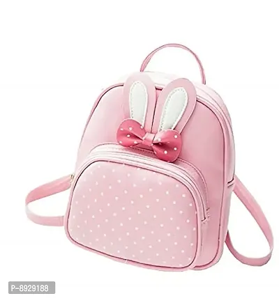 Women mini Backpack Polka Print Bow Style Backpack College Casual Bag-thumb0