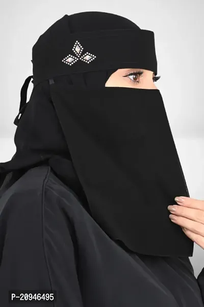 black niqab with 3 choki muslim women and girls abaya-thumb0