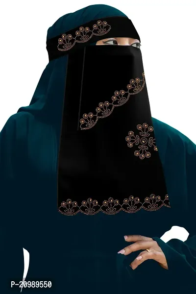 gold diamond with moti niqab muslim women abaya