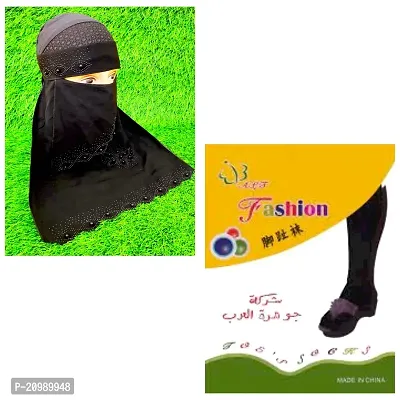 Diamond wark black niqab and hand lgoves