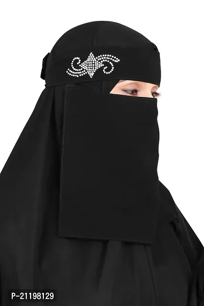 short niqab white diamond muslim women abaya-thumb0