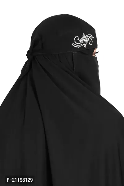 short niqab white diamond muslim women abaya-thumb2