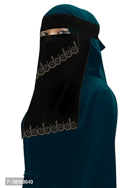 gold diamond wark black 2 padadi niqab muslim women abaya