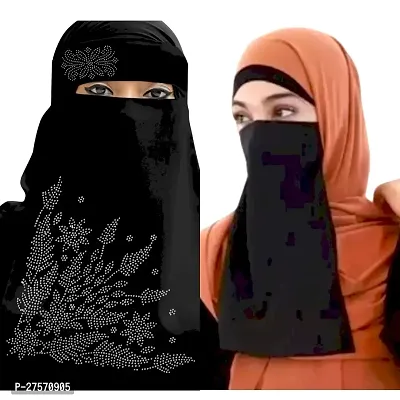 fancy silver diamond and haf niqab for women nad girls abaya