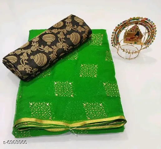 Chiffon Embellished Sarees with Blouse Piece