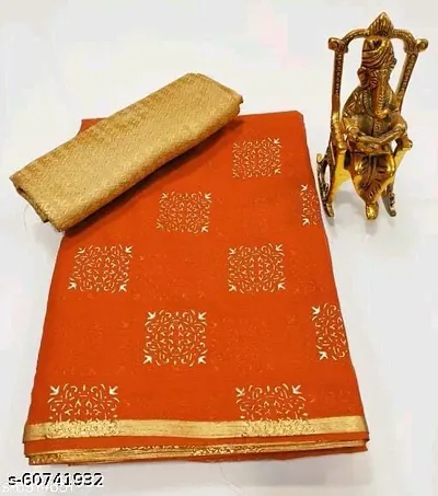 Stylish Chiffon Saree with Blouse piece For Women