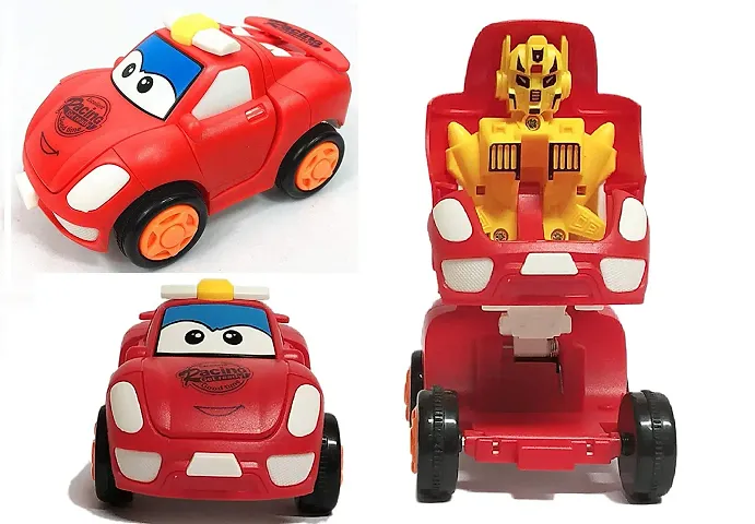 Unbreakable Bright Color Mini Multicolored Racing Converting Car to Robot Friction Car