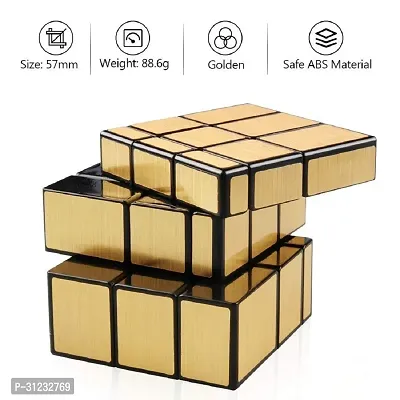 High Speed Smooth 3x3x3 Golden Mirror Cube, Stickerless High Stability Magic Puzzle Cube-thumb3