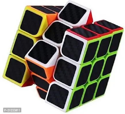 High Speed 3x3x3 Smooth Neon Color Carbon Fiber Black Stickerless Magic Puzzle Cube