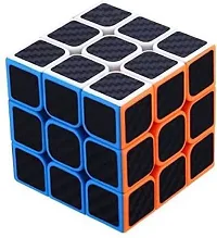 High Speed 3x3x3 Smooth Neon Color Carbon Fiber Black Stickerless Magic Puzzle Cube-thumb1