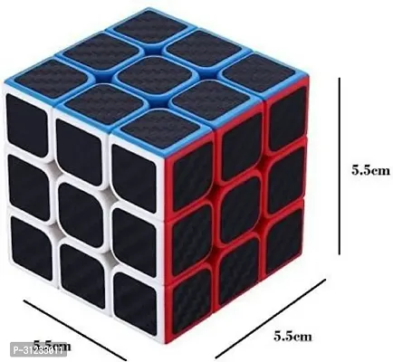 High Speed 3x3x3 Smooth Neon Color Carbon Fiber Black Stickerless Magic Puzzle Cube-thumb3