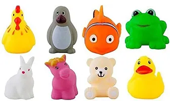 Non-Toxic Baby Squeeze Sound Bath Toy Colourful Chu Chu Set of 8 Pcs Mix Animal Shape Toy (8 Pcs Chu Chu Toys)-thumb1