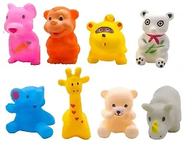 Non-Toxic Baby Squeeze Sound Bath Toy Colourful Chu Chu Set of 8 Pcs Mix Animal Shape Toy (8 Pcs Chu Chu Toys)-thumb3