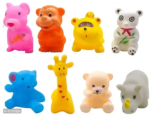 Non-Toxic Baby Squeeze Sound Bath Toy Colourful Chu Chu Set of 8 Pcs Mix Animal Shape Toy (8 Pcs Chu Chu Toys)-thumb4