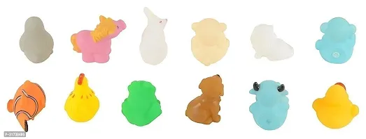 Non-Toxic Baby Squeeze Sound Bath Toy Colourful Chu Chu Set of 12 Pcs Mix Animal Shape Toy (12 Chu Chu Toys)-thumb3