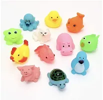 Non-Toxic Baby Squeeze Sound Bath Toy Colourful Chu Chu Set of 12 Pcs Mix Animal Shape Toy (12 Chu Chu Toys)-thumb3