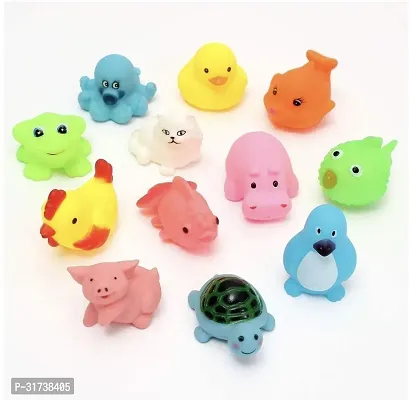 Non-Toxic Baby Squeeze Sound Bath Toy Colourful Chu Chu Set of 12 Pcs Mix Animal Shape Toy (12 Chu Chu Toys)-thumb4