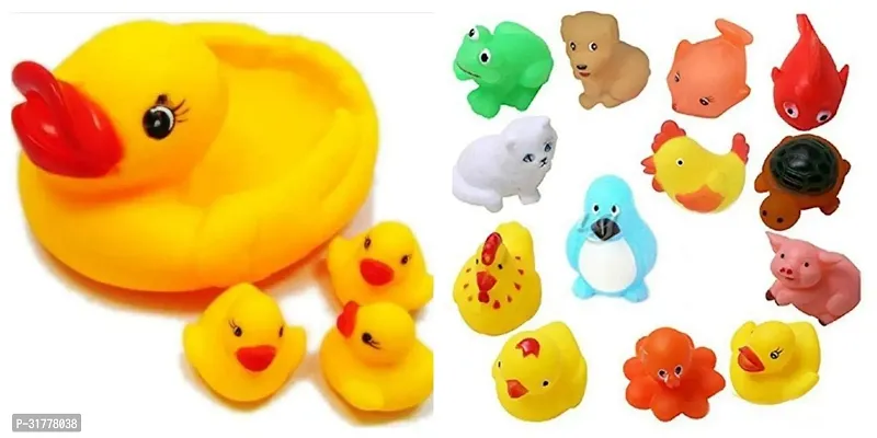 Chu Chu Sound Duck Family And 12 Pcs Chu Chu Animal Toy Set-thumb0