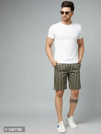 Black  Green Striped Short for men-thumb3