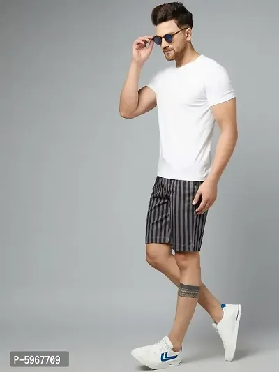 Black  Grey Striped Short for men-thumb3