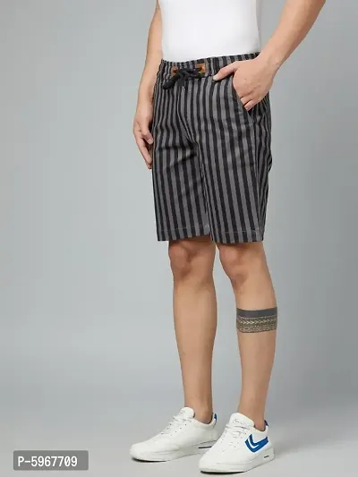 Black  Grey Striped Short for men-thumb4