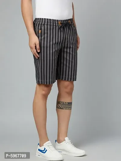 Black  Grey Striped Short for men-thumb5