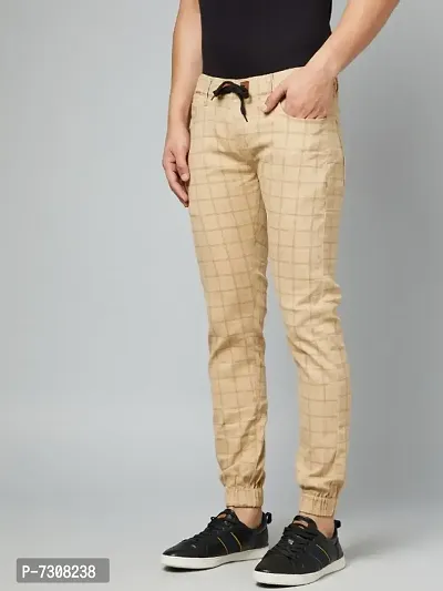 Beige Check Jogger-thumb3