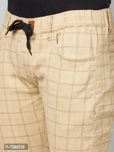 Beige Check Jogger-thumb5