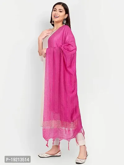 Beautiful  Pink Cotton Dupatta For Women