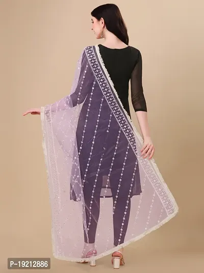 Beautiful  Peach Net Dupatta For Women-thumb3