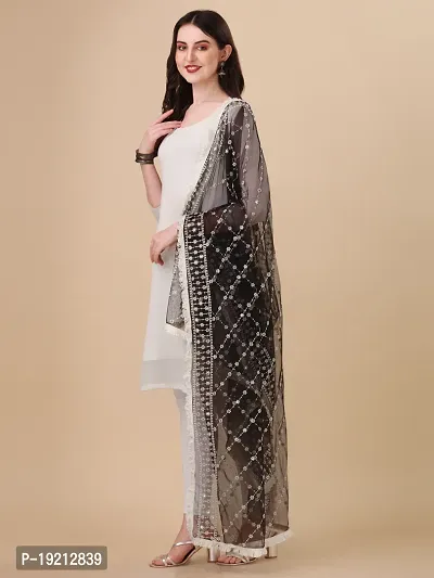 Beautiful  Black Net Dupatta For Women-thumb2