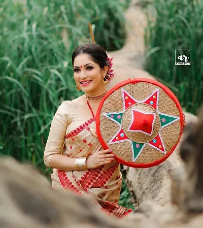 New In Cotton Silk Saree with Blouse piece 