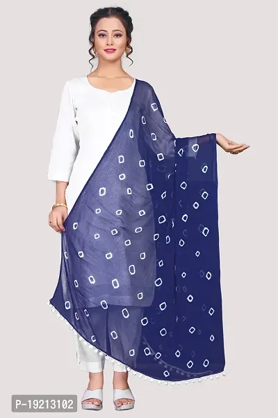 Beautiful  Blue Chiffon Dupatta For Women-thumb0