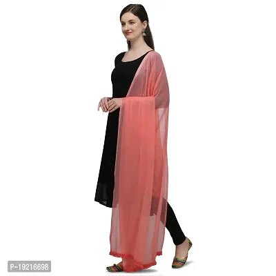 Beautiful  Peach Chiffon Dupatta For Women-thumb2