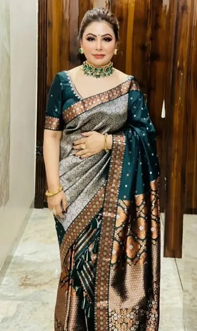 Trending Silk Blend Mekhela Chador Saree With Blouse Piece