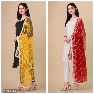 Beautiful  Multicoloured Net Dupatta For Women-thumb0