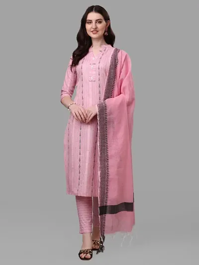 Women Kurta, Pant And Dupatta Set Pure